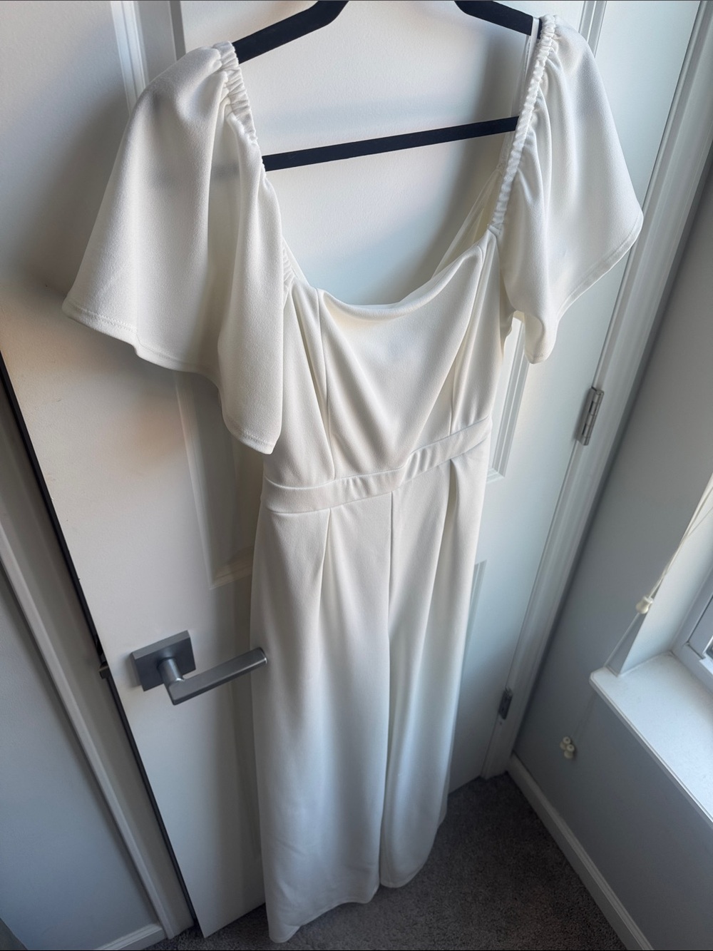 Emerald Sundae Cream Pantsuit with Flutter Sleeves